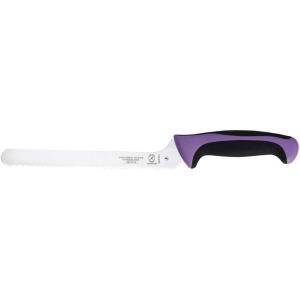 Mercer Culinary Millennia Colors Stainless Steel Bread Knife 10-Inch Wavy Edge Wide, Gray(Offset Bread Knife (Wavy Edge) Purple 8″)