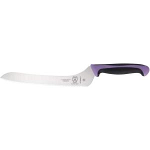Mercer Culinary Millennia Colors Stainless Steel Bread Knife 10-Inch Wavy Edge Wide, Gray(Offset Bread Knife (Wavy Edge) Purple 9″)