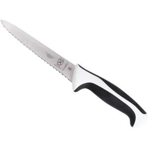 Mercer Culinary Millennia Colors Stainless Steel Bread Knife 10-Inch Wavy Edge Wide, Gray(Wavy Edge Utility Knife White 6″)