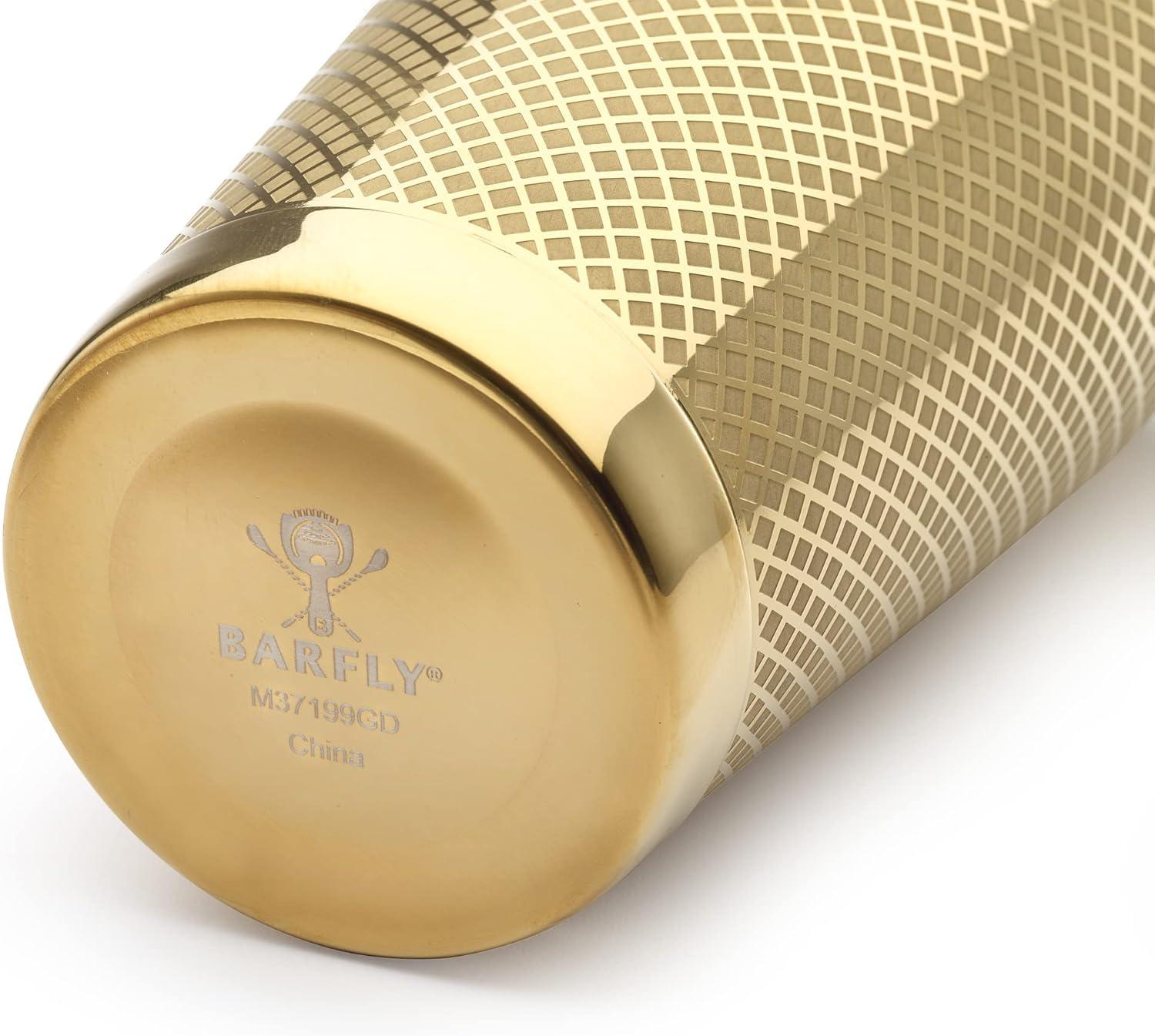image:imageBarfly Diamond Lattice Shaker Set Antique CopperGold