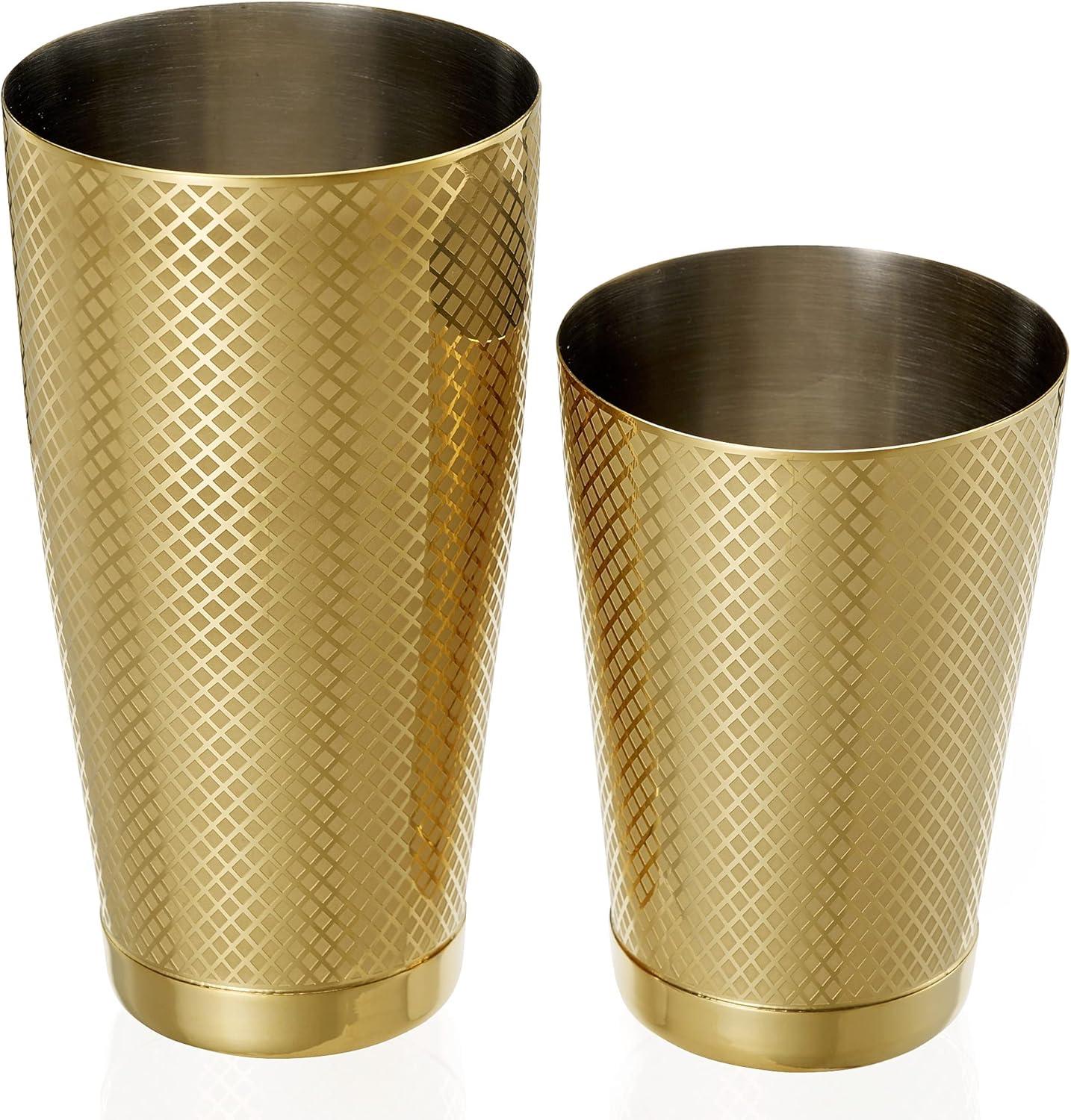 image:imageBarfly Diamond Lattice Shaker Set Antique CopperGold