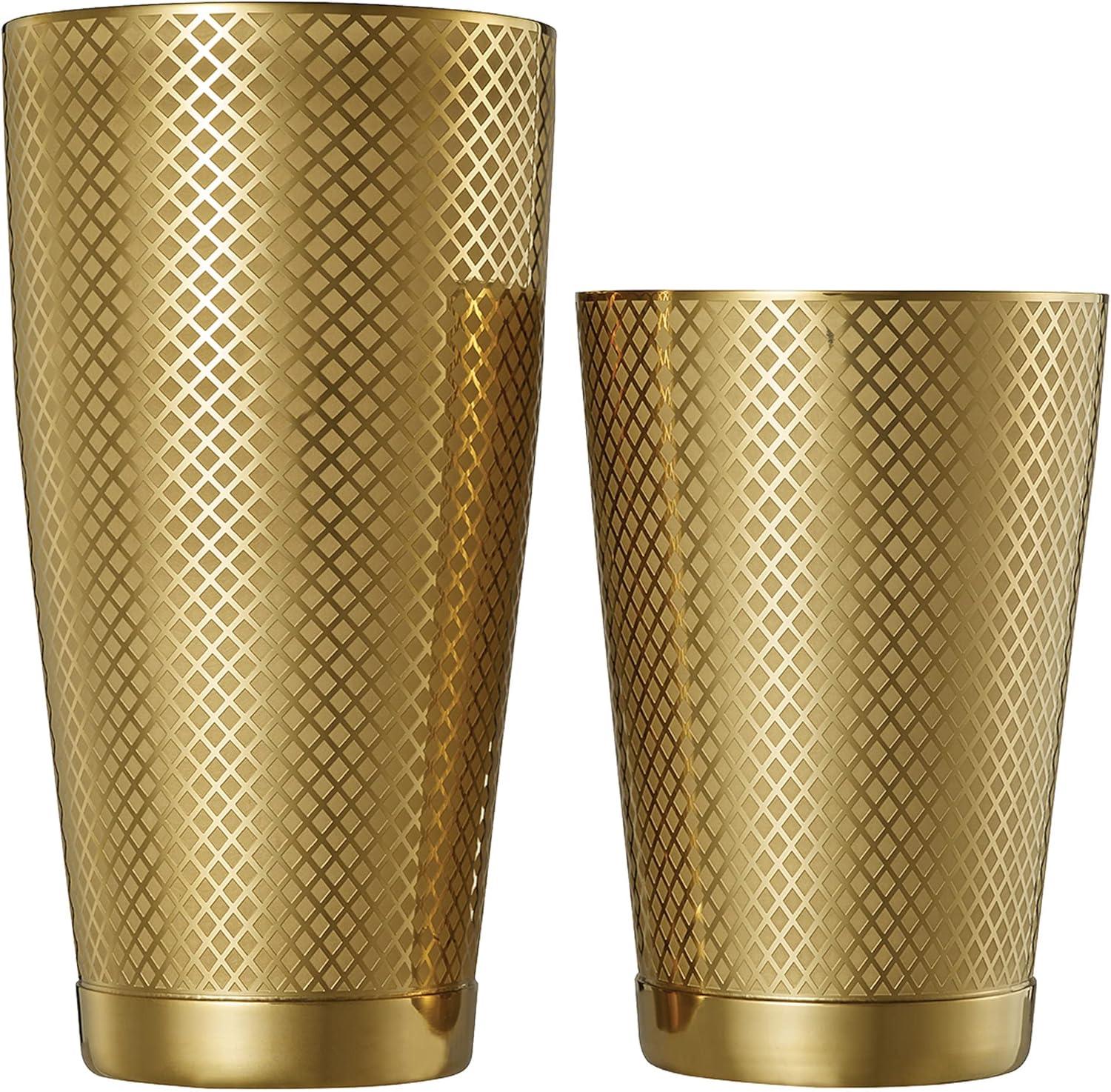 image:imageBarfly Diamond Lattice Shaker Set Antique CopperGold