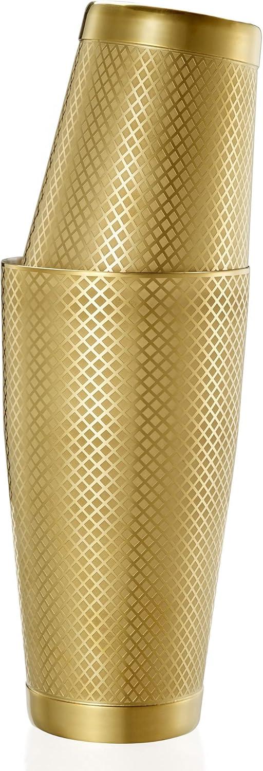 image:imageBarfly Diamond Lattice Shaker Set Antique CopperGold