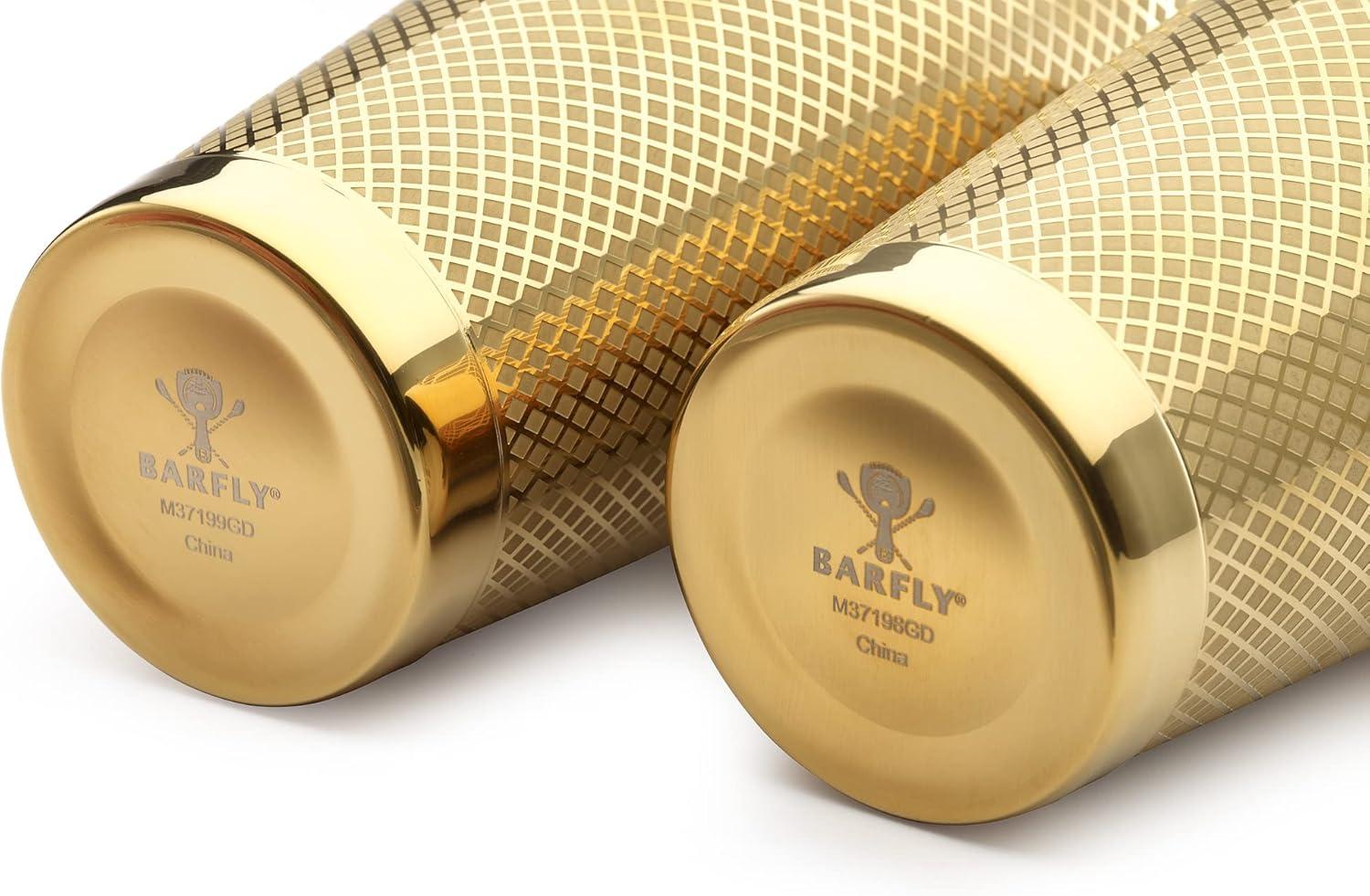 image:imageBarfly Diamond Lattice Shaker Set Antique CopperGold