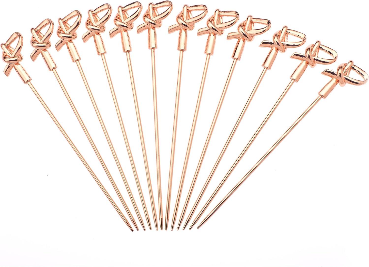 image:imageBarfly M37031CP Cocktail Pick Circle Top 425 inch Copper pack of 12Copper Bamboo Knot Top
