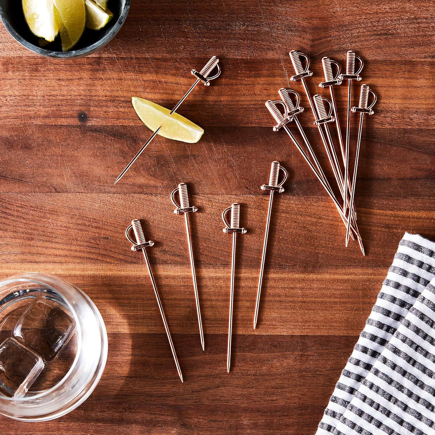image:imageBarfly M37031CP Cocktail Pick Circle Top 425 inch Copper pack of 12Copper Sword Top