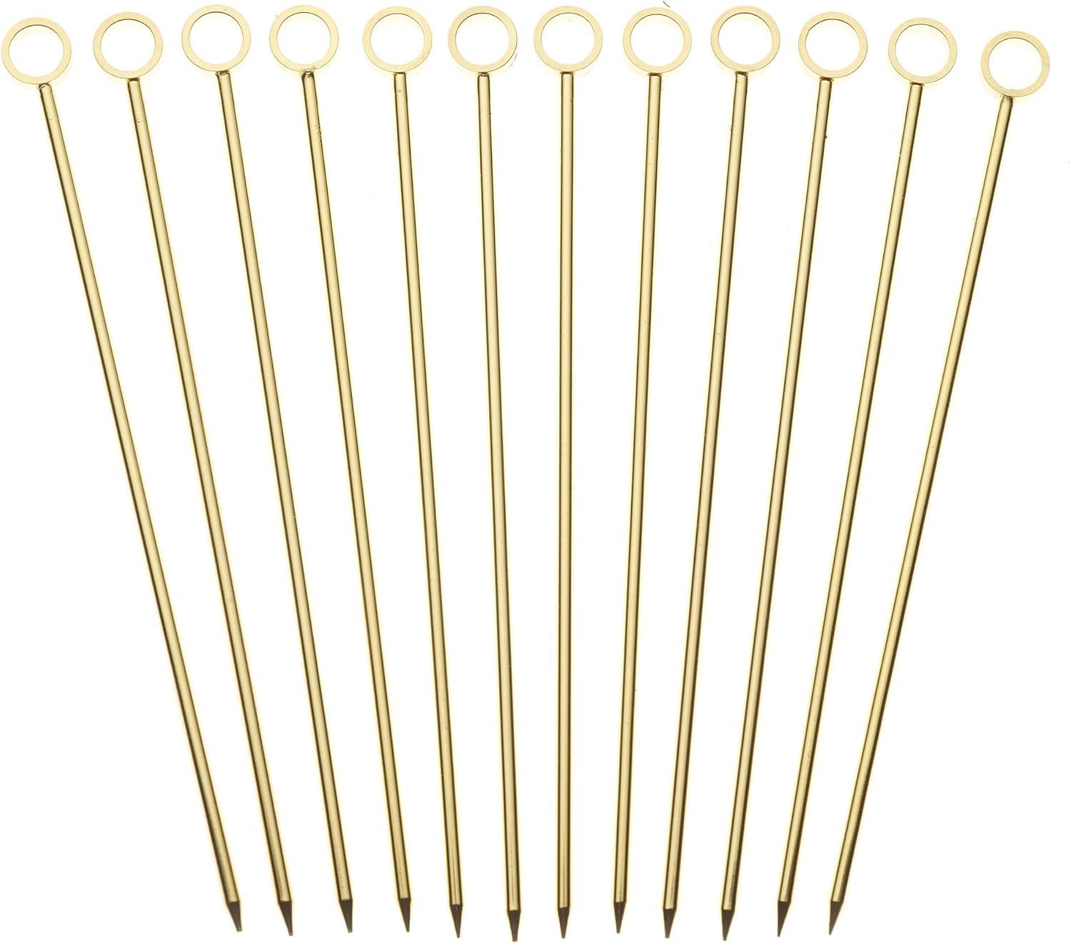 image:imageBarfly M37031CP Cocktail Pick Circle Top 425 inch Copper pack of 12Gold Circle Top