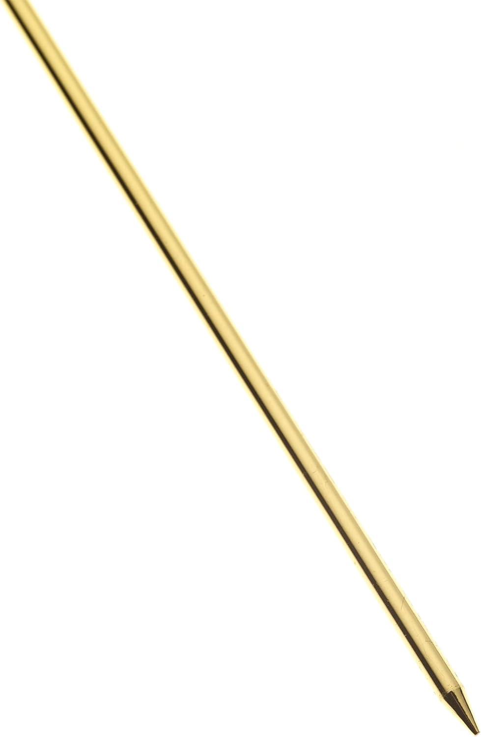 image:imageBarfly M37031CP Cocktail Pick Circle Top 425 inch Copper pack of 12Gold Grooved Top