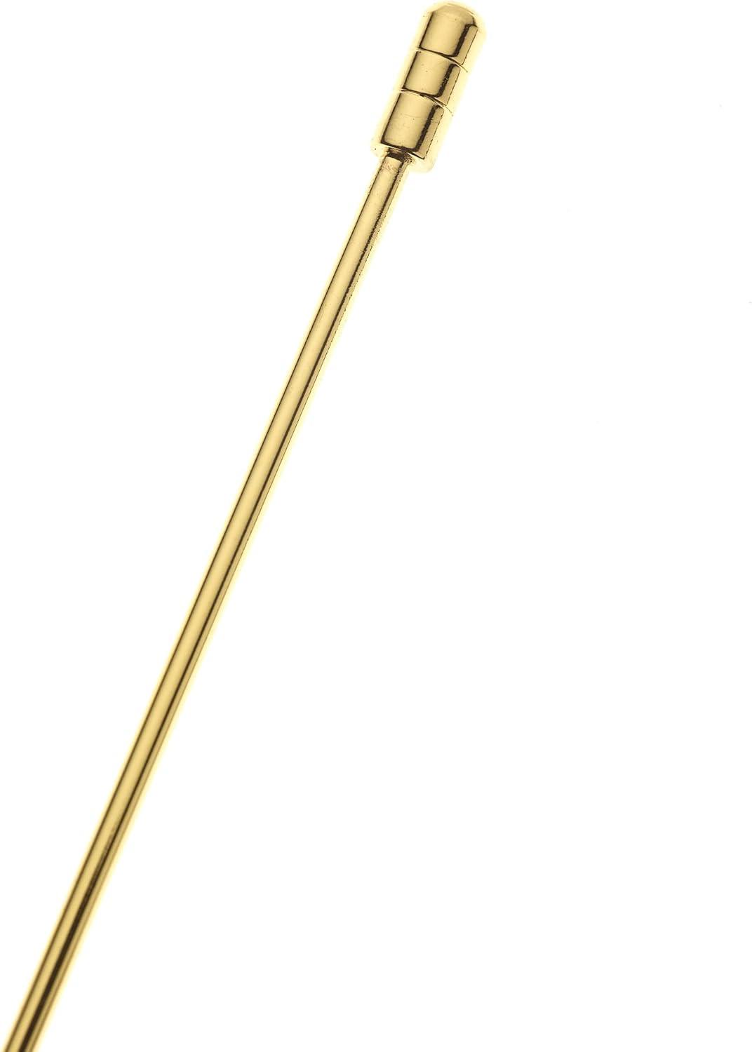 image:imageBarfly M37031CP Cocktail Pick Circle Top 425 inch Copper pack of 12Gold Grooved Top