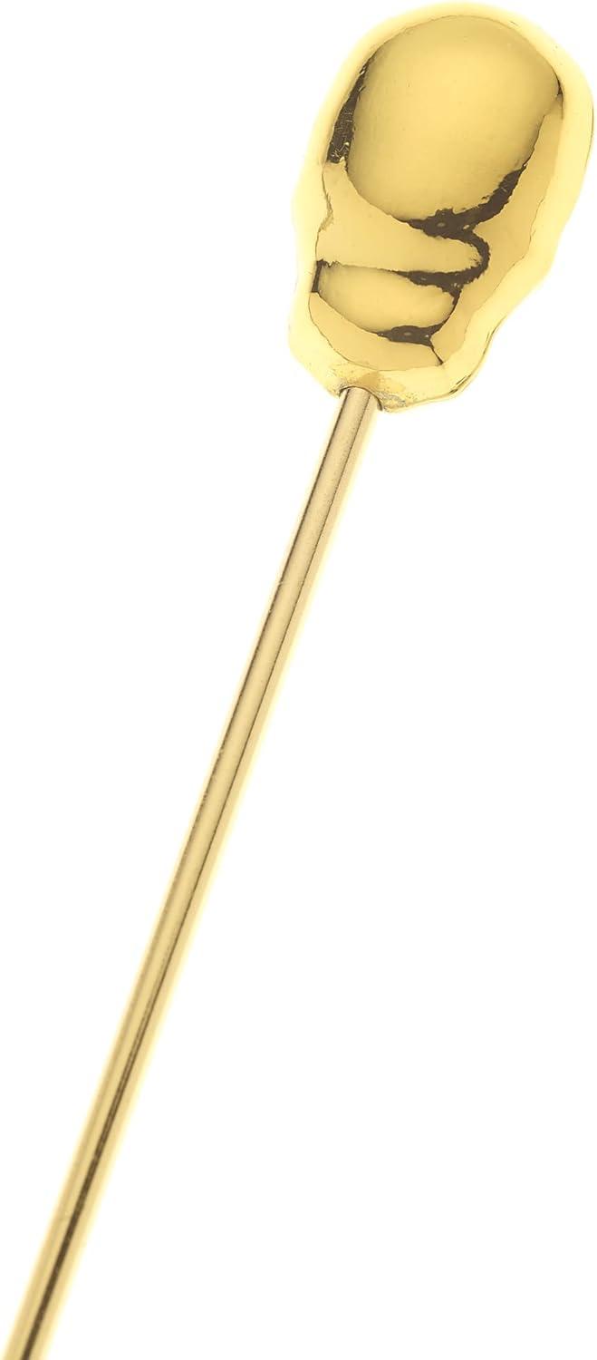 image:imageBarfly M37031CP Cocktail Pick Circle Top 425 inch Copper pack of 12Gold Skull Top
