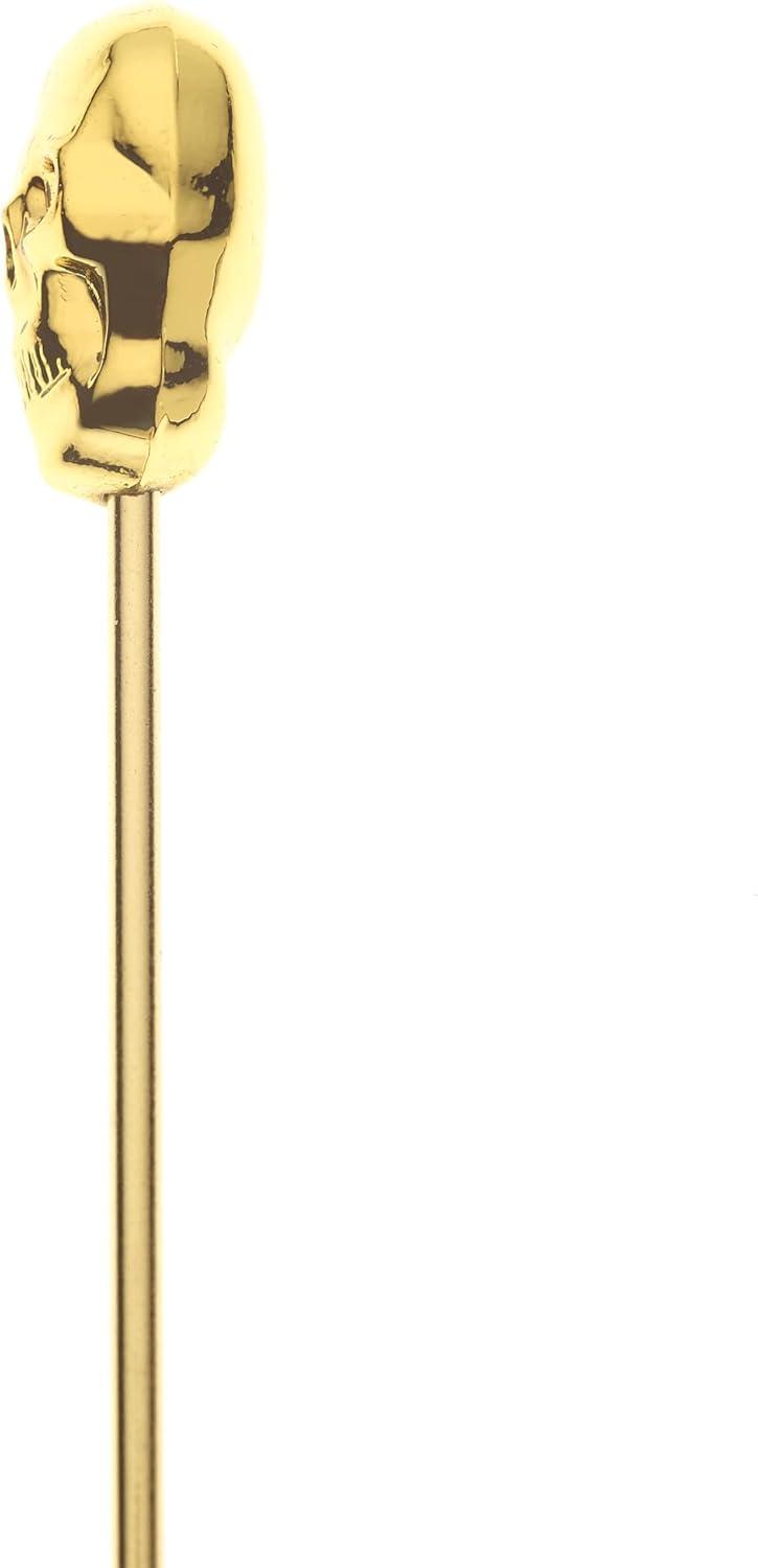 image:imageBarfly M37031CP Cocktail Pick Circle Top 425 inch Copper pack of 12Gold Skull Top