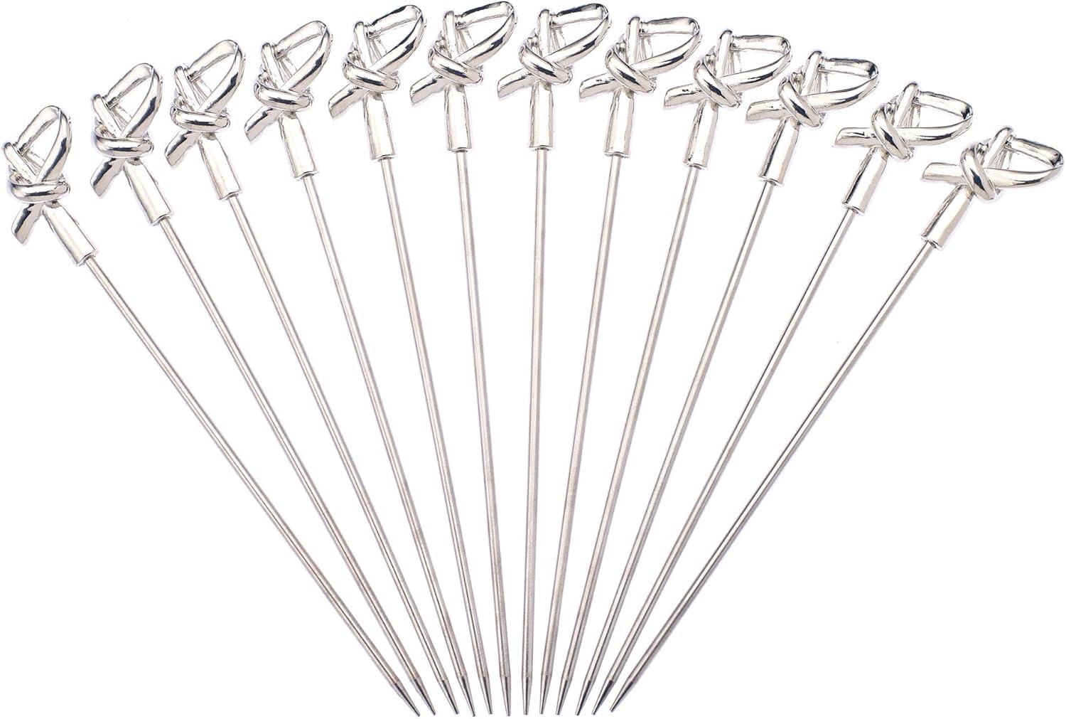 image:imageBarfly M37031CP Cocktail Pick Circle Top 425 inch Copper pack of 12Stainless Steel Bamboo Knot Top