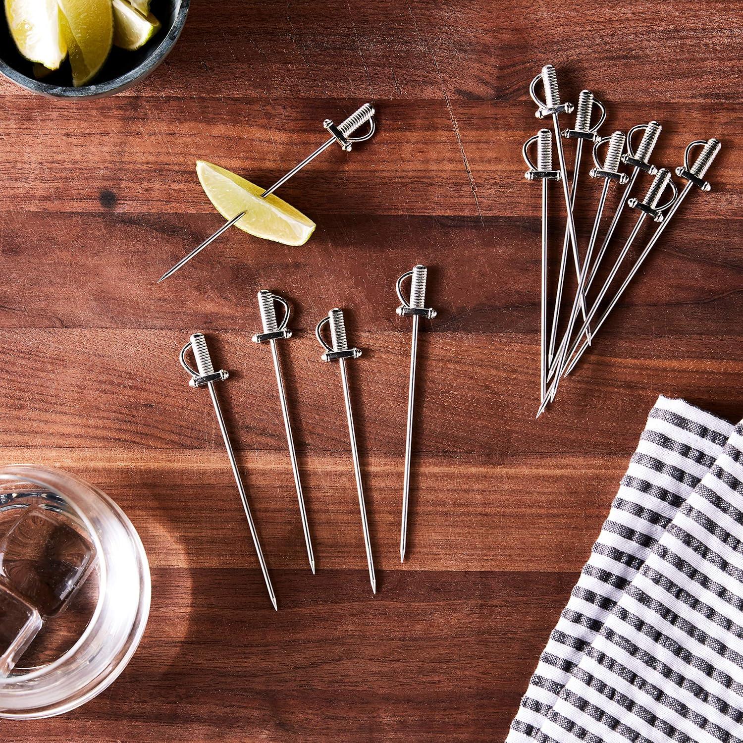 image:imageBarfly M37031CP Cocktail Pick Circle Top 425 inch Copper pack of 12Stainless Steel Sword Top