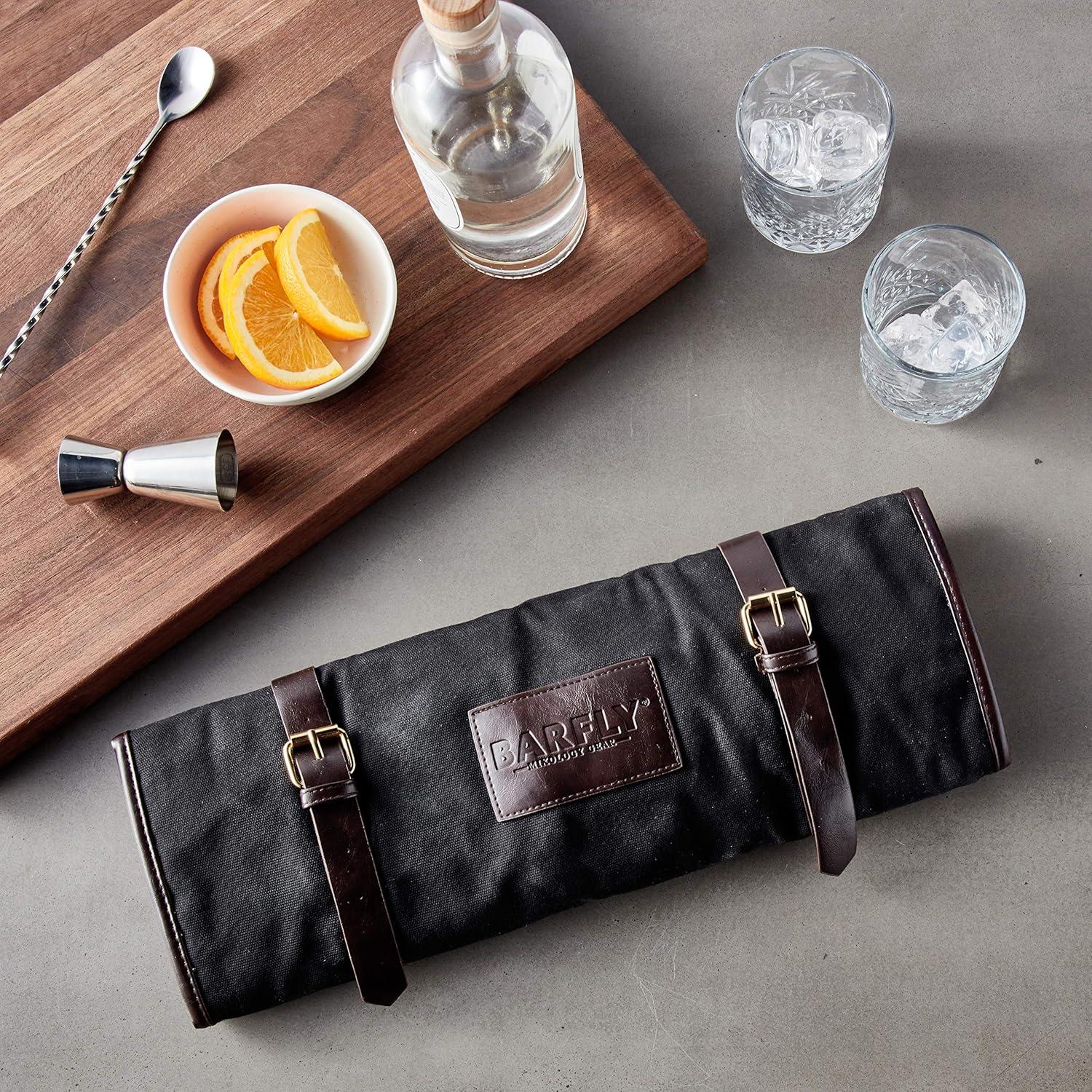 image:imageBarfly Mixology Roll Black with brown leather accents