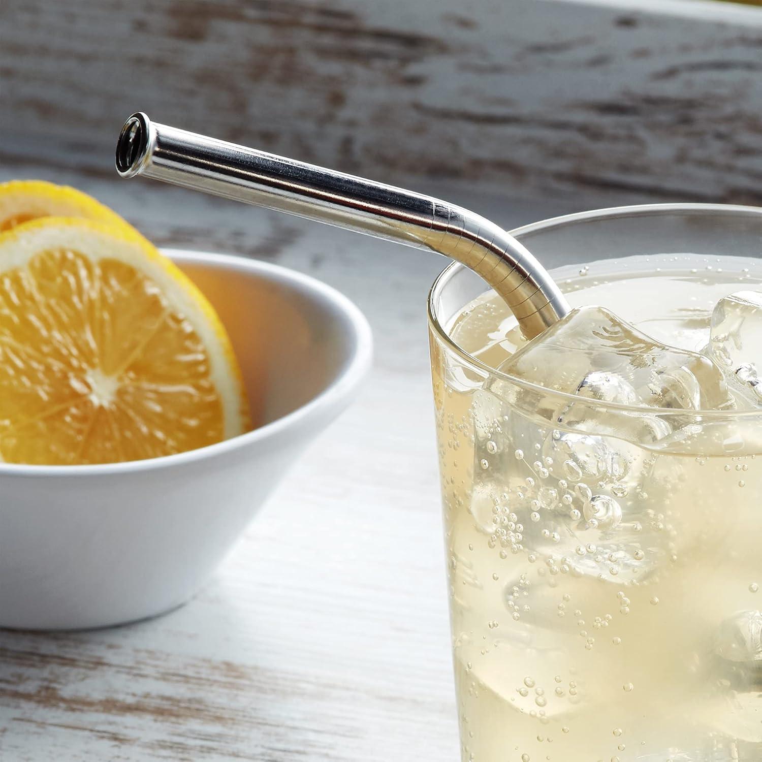 image:imageBarfly Stainless Steel Straw 8 12 14 Diam Curved1 Count Pack of 2