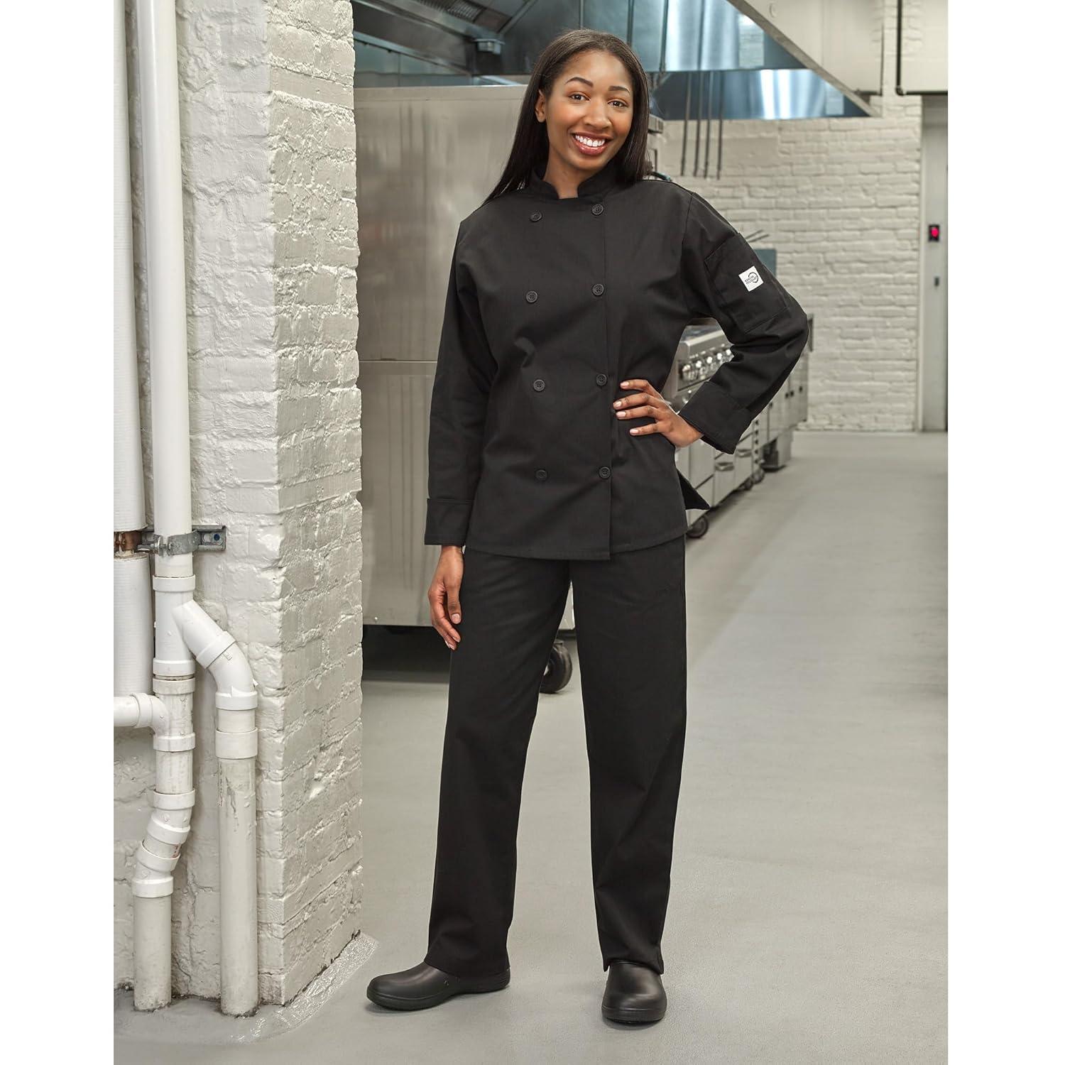 image:imageMercer Culinary M60020RD1X Millennia Womens Cook Jacket with Traditional Button XLarge RedBlack