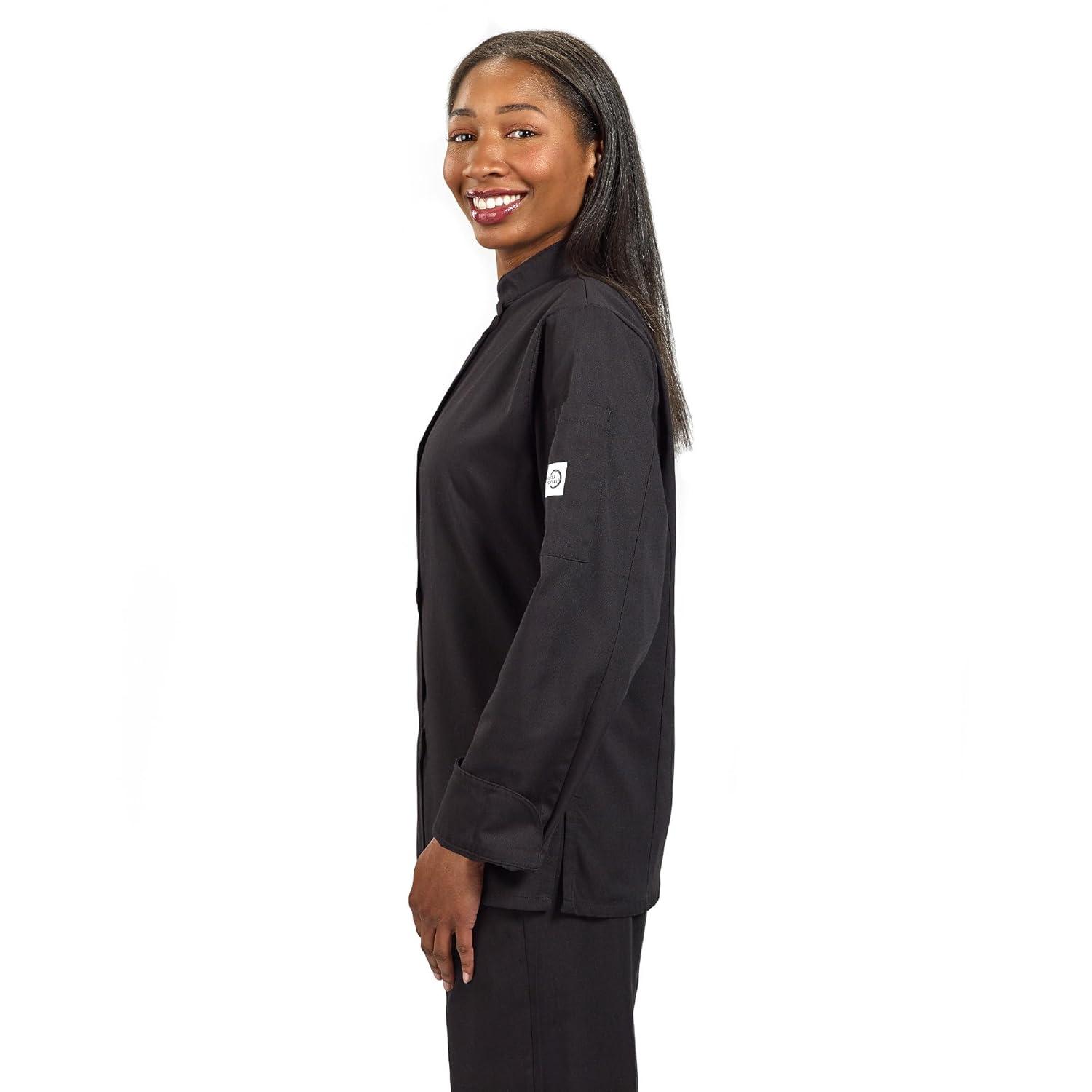 image:imageMercer Culinary M60020RD1X Millennia Womens Cook Jacket with Traditional Button XLarge RedBlack