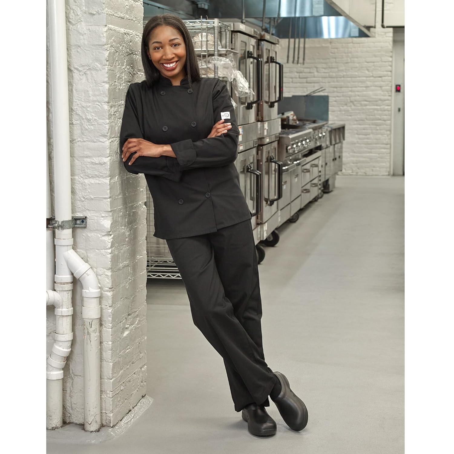 image:imageMercer Culinary M60020RD1X Millennia Womens Cook Jacket with Traditional Button XLarge RedBlack