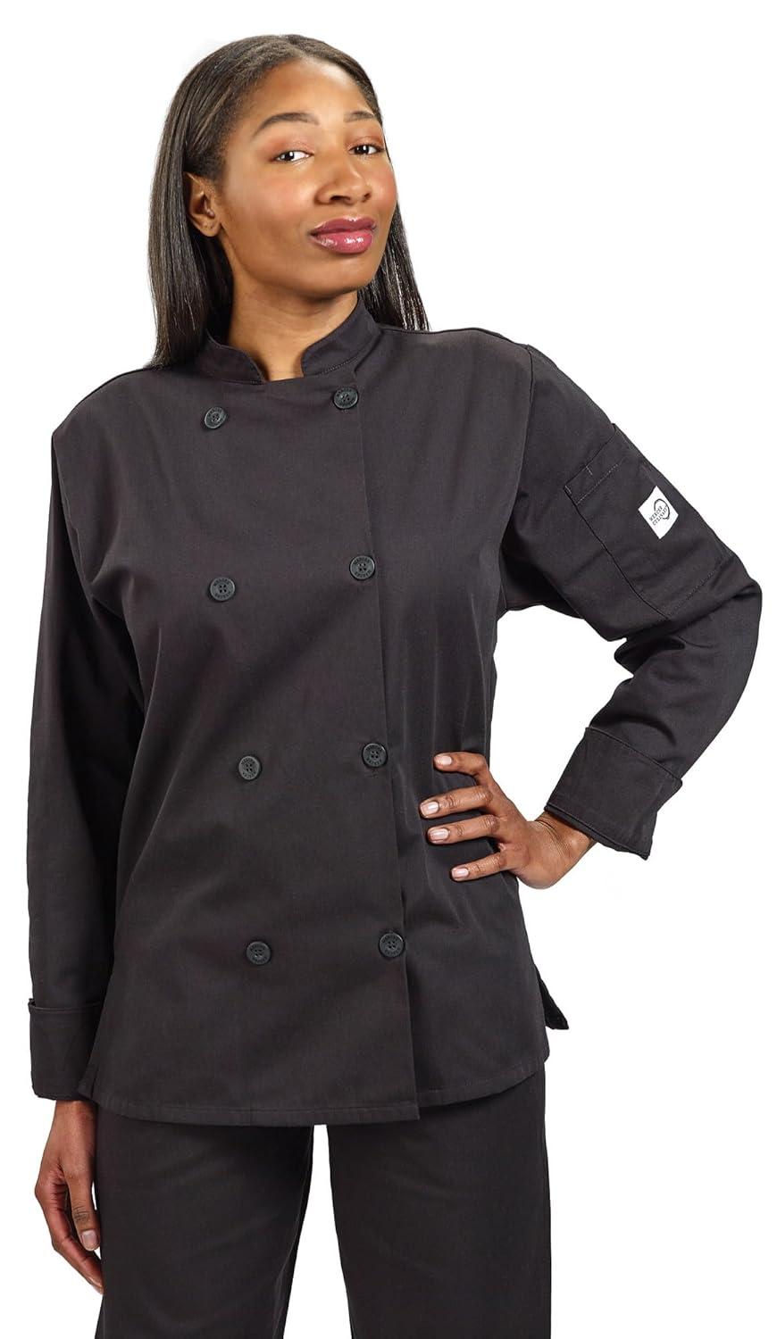 image:imageMercer Culinary M60020RD1X Millennia Womens Cook Jacket with Traditional Button XLarge RedBlack