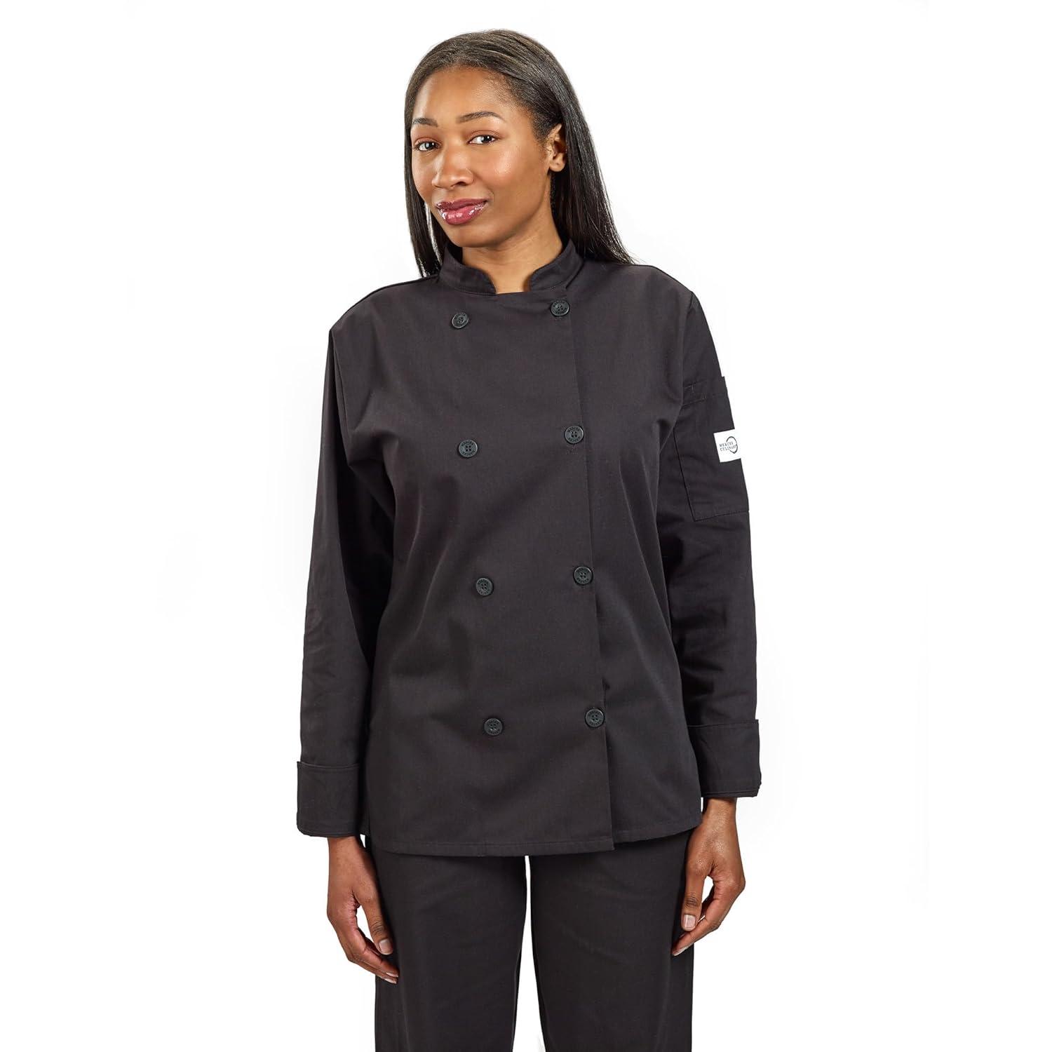 image:imageMercer Culinary M60020RD1X Millennia Womens Cook Jacket with Traditional Button XLarge RedBlack