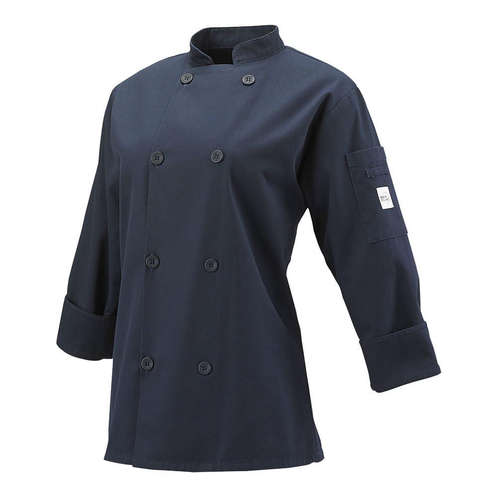 image:imageMercer Culinary M60020RD1X Millennia Womens Cook Jacket with Traditional Button XLarge RedNavy Blue
