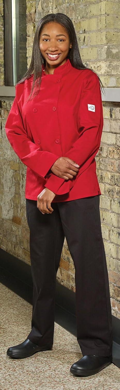 image:imageMercer Culinary M60020RD1X Millennia Womens Cook Jacket with Traditional Button XLarge RedRed