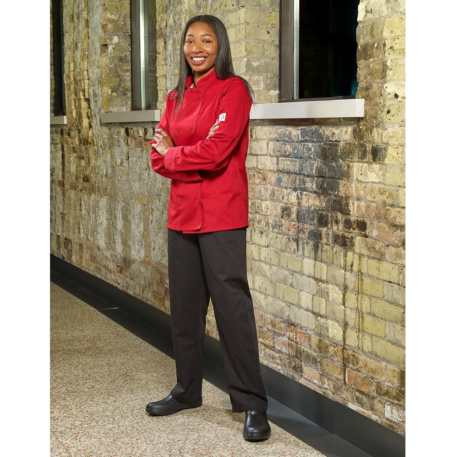 image:imageMercer Culinary M60020RD1X Millennia Womens Cook Jacket with Traditional Button XLarge RedRed