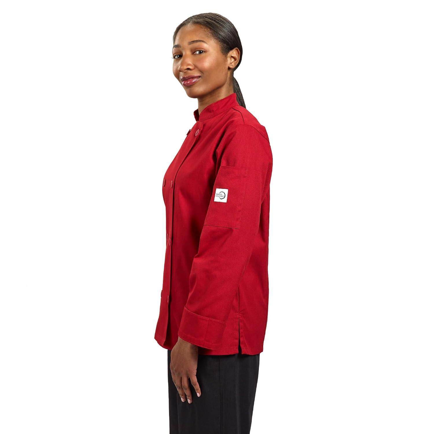 image:imageMercer Culinary M60020RD1X Millennia Womens Cook Jacket with Traditional Button XLarge RedRed