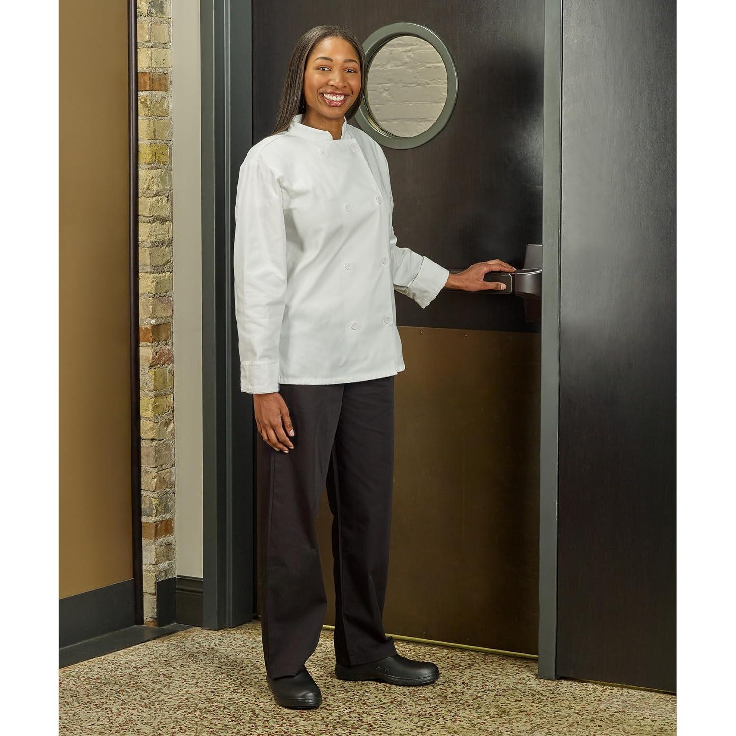 image:imageMercer Culinary M60020RD1X Millennia Womens Cook Jacket with Traditional Button XLarge RedWhite