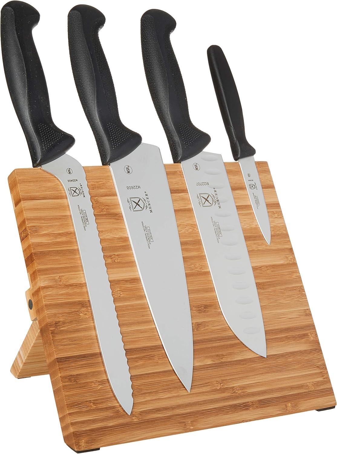 image:imageMercer Culinary Millennia 5Piece Magnetic Board Set Rubberwood White HandlesBlack Handles