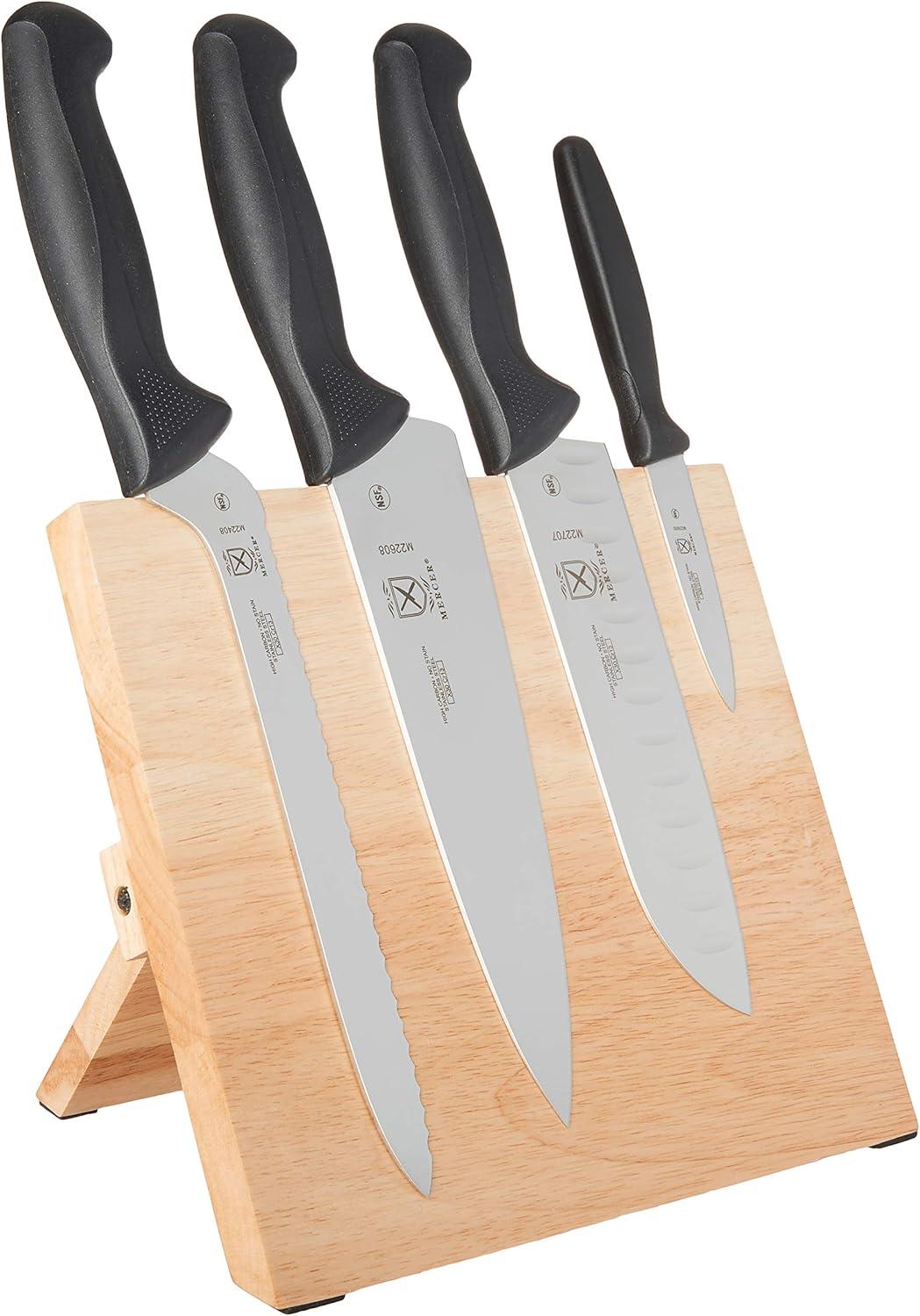 image:imageMercer Culinary Millennia 5Piece Magnetic Board Set Rubberwood White HandlesBlack Handles