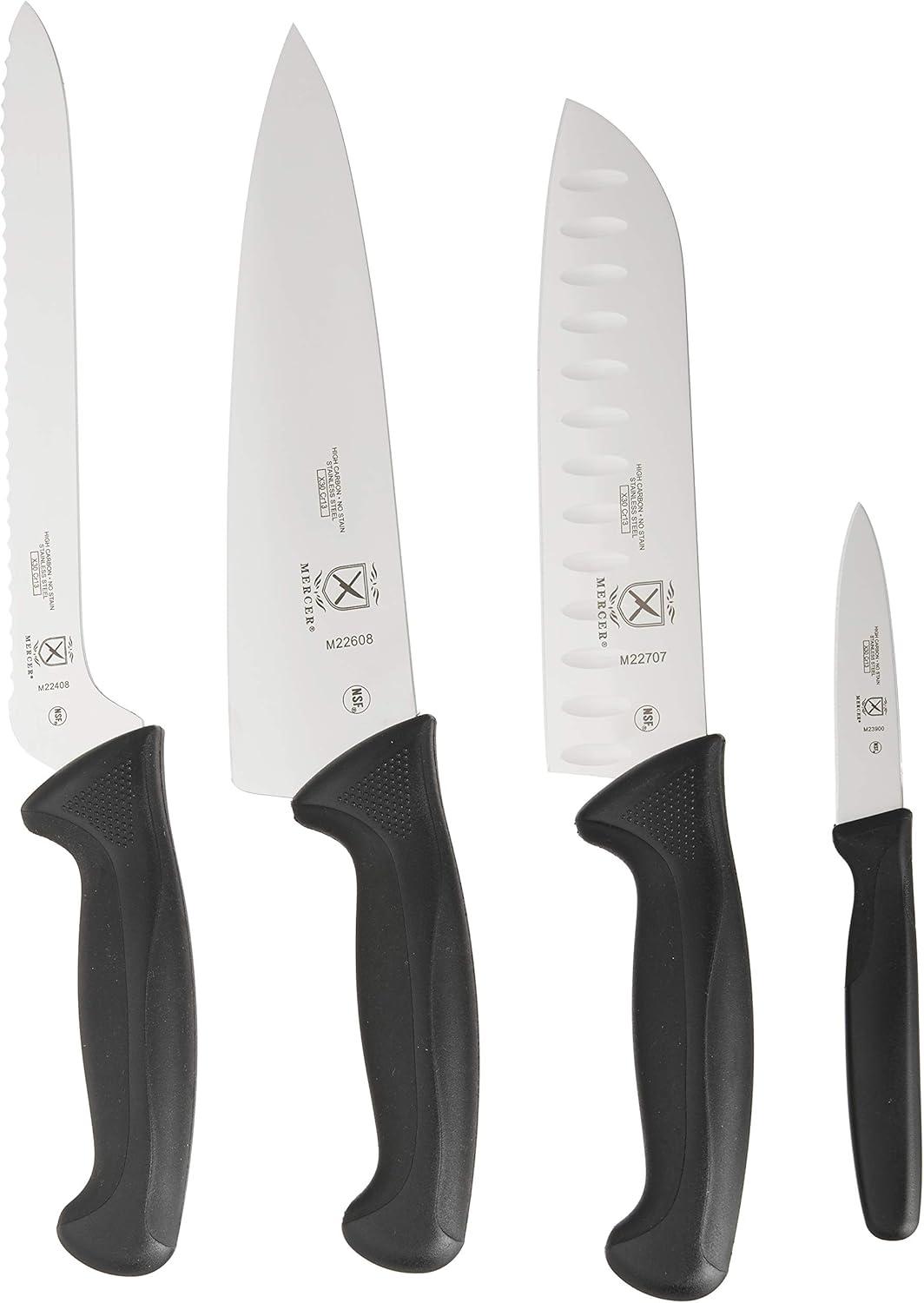 image:imageMercer Culinary Millennia 5Piece Magnetic Board Set Rubberwood White HandlesBlack Handles