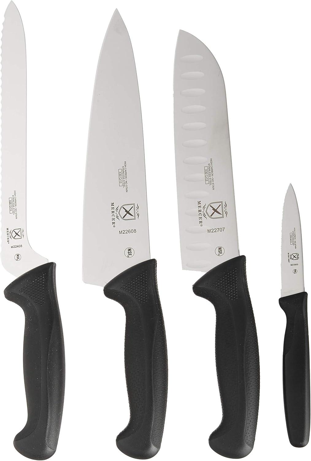 image:imageMercer Culinary Millennia 5Piece Magnetic Board Set Rubberwood White HandlesBlack Handles