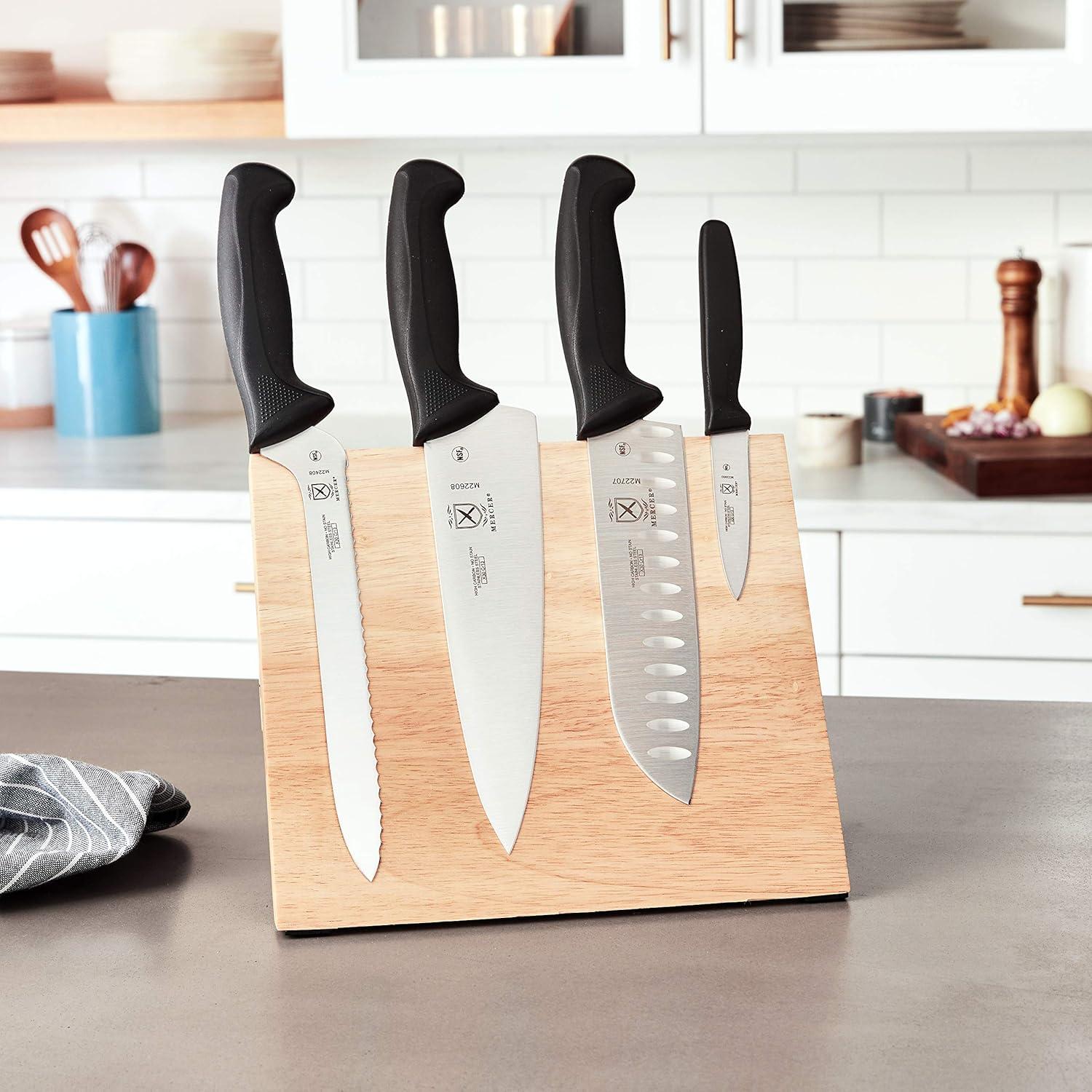 image:imageMercer Culinary Millennia 5Piece Magnetic Board Set Rubberwood White HandlesBlack Handles