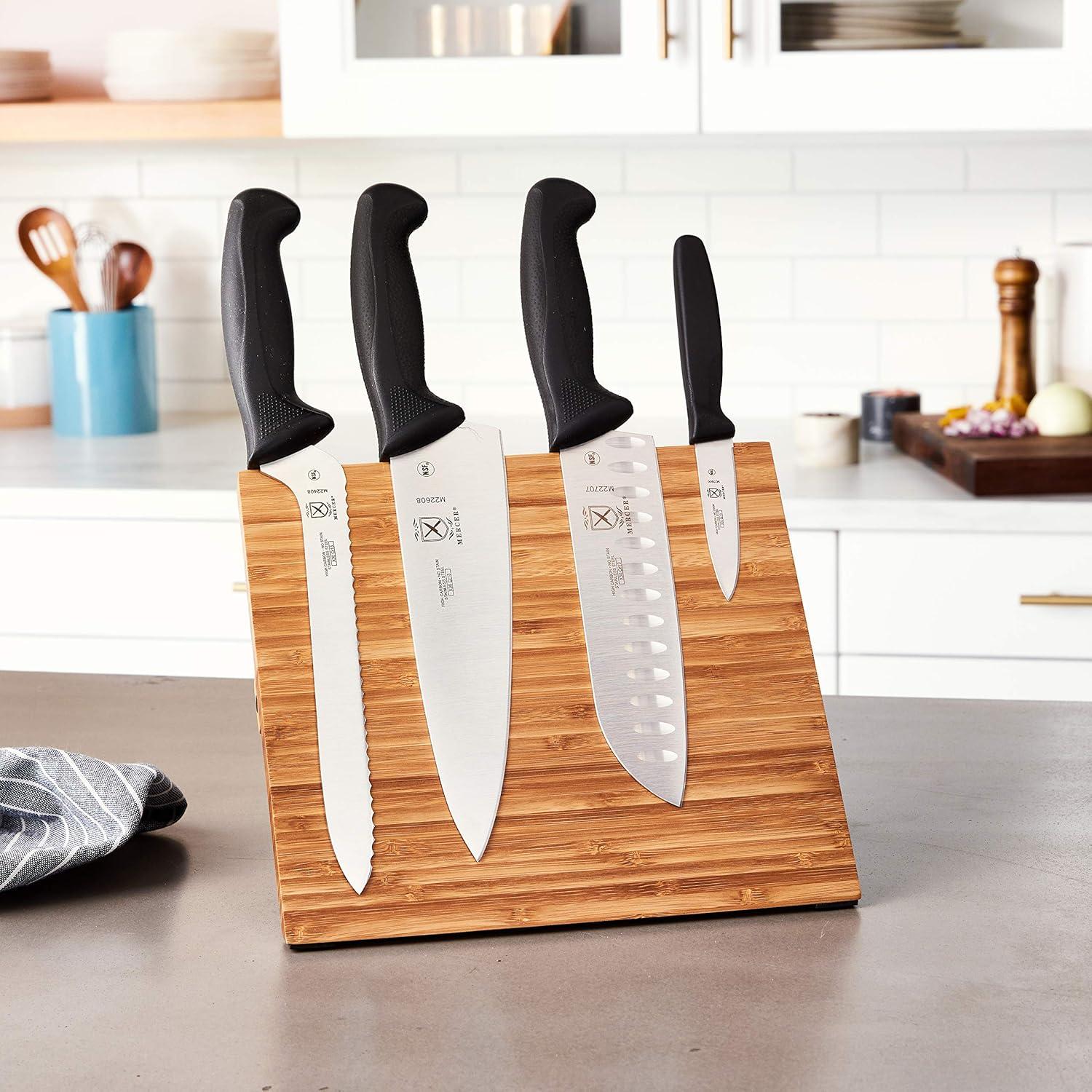 image:imageMercer Culinary Millennia 5Piece Magnetic Board Set Rubberwood White HandlesBlack Handles
