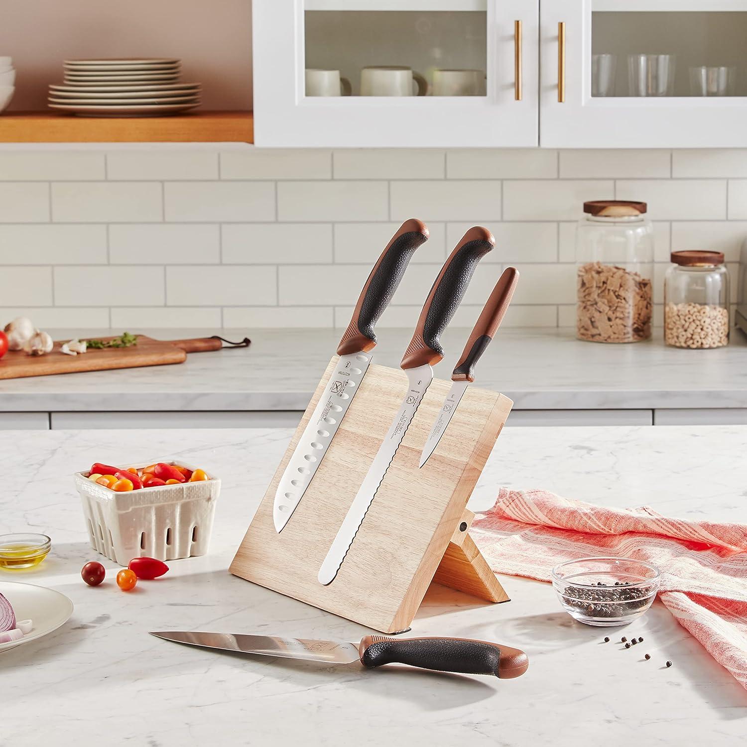 image:imageMercer Culinary Millennia 5Piece Magnetic Board Set Rubberwood White HandlesChocolate Handles