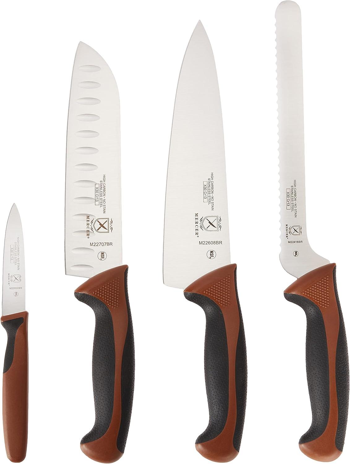image:imageMercer Culinary Millennia 5Piece Magnetic Board Set Rubberwood White HandlesChocolate Handles
