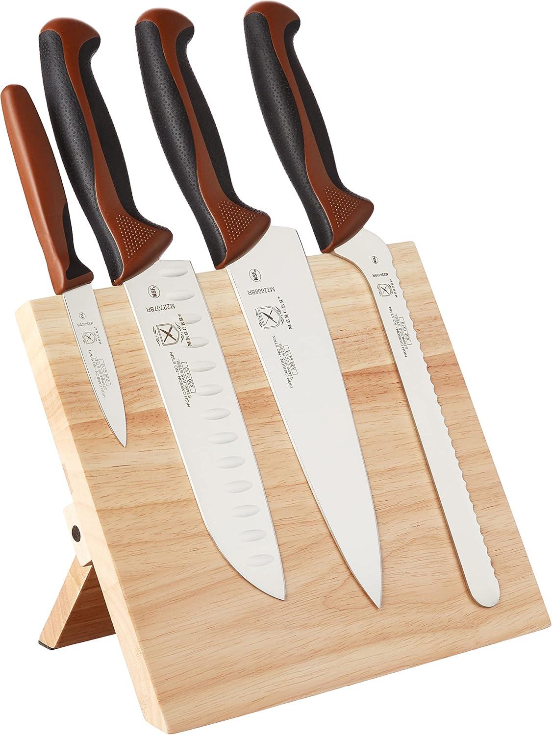 image:imageMercer Culinary Millennia 5Piece Magnetic Board Set Rubberwood White HandlesChocolate Handles