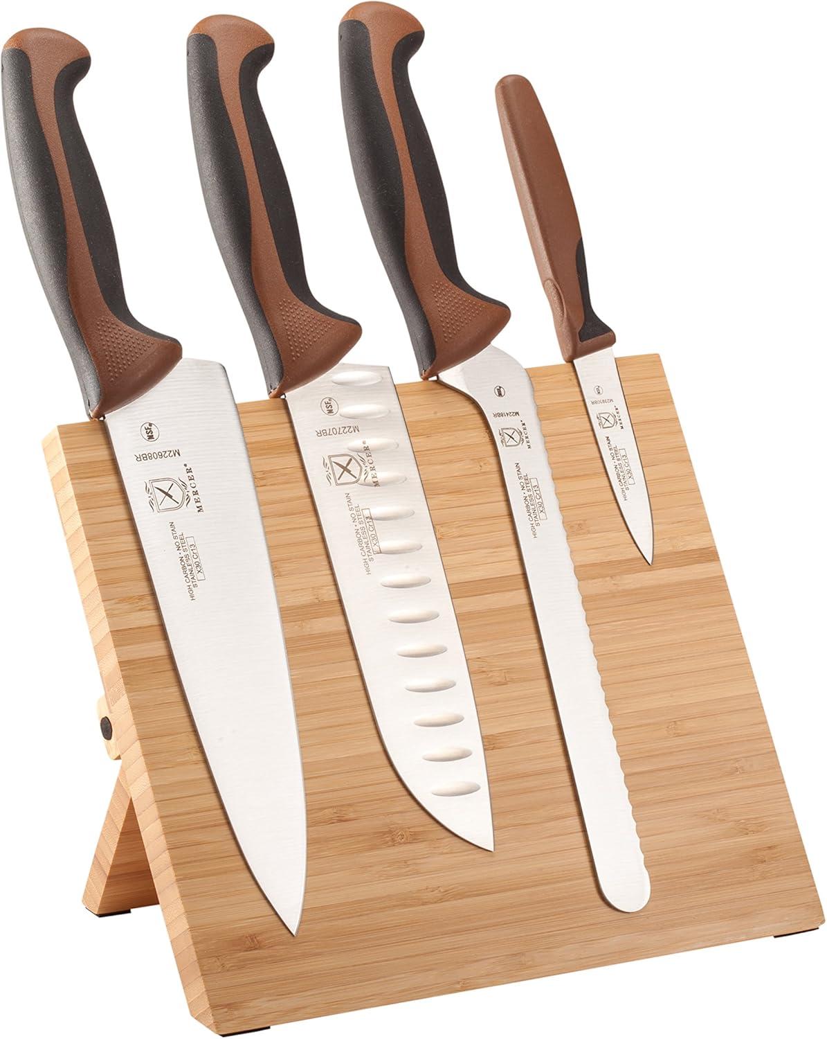 image:imageMercer Culinary Millennia 5Piece Magnetic Board Set Rubberwood White HandlesChocolate Handles