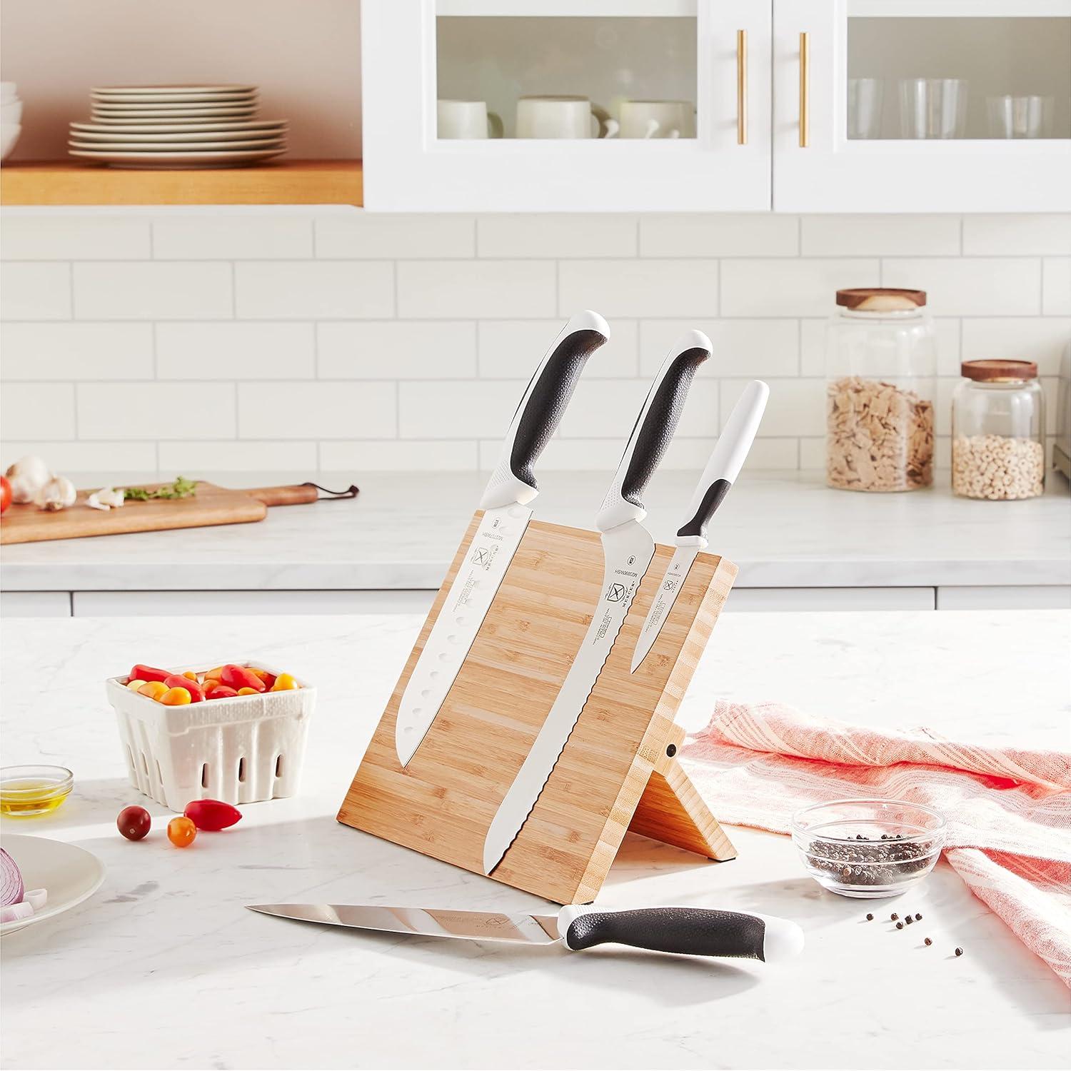 image:imageMercer Culinary Millennia 5Piece Magnetic Board Set Rubberwood White HandlesWhite Handles