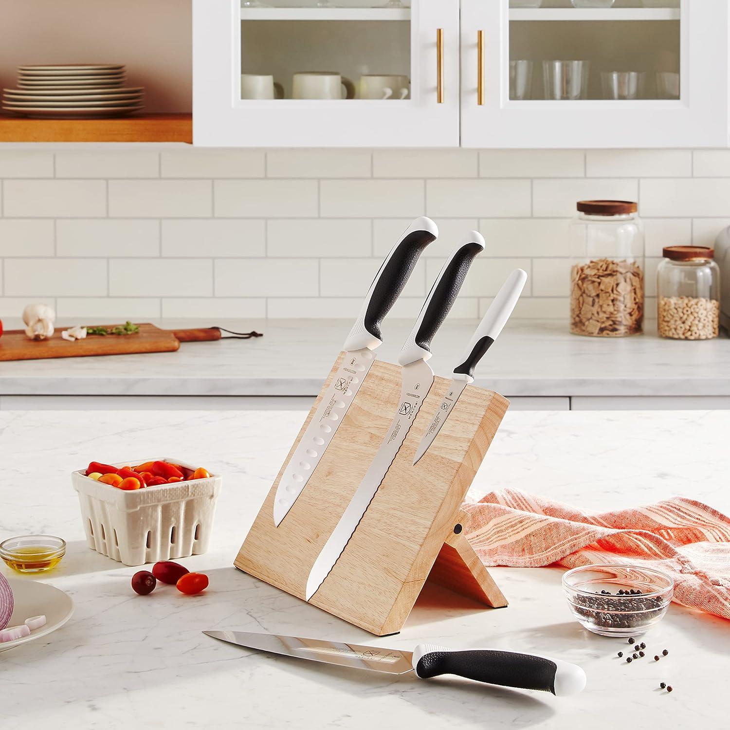 image:imageMercer Culinary Millennia 5Piece Magnetic Board Set Rubberwood White HandlesWhite Handles