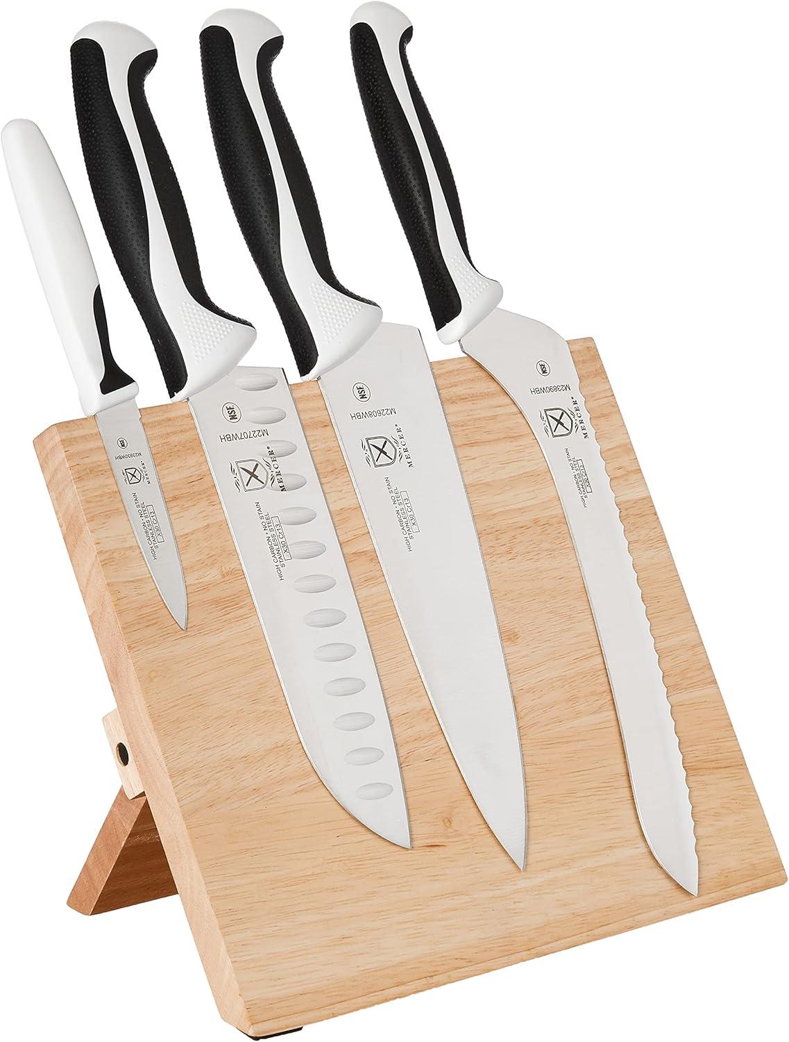 image:imageMercer Culinary Millennia 5Piece Magnetic Board Set Rubberwood White HandlesWhite Handles
