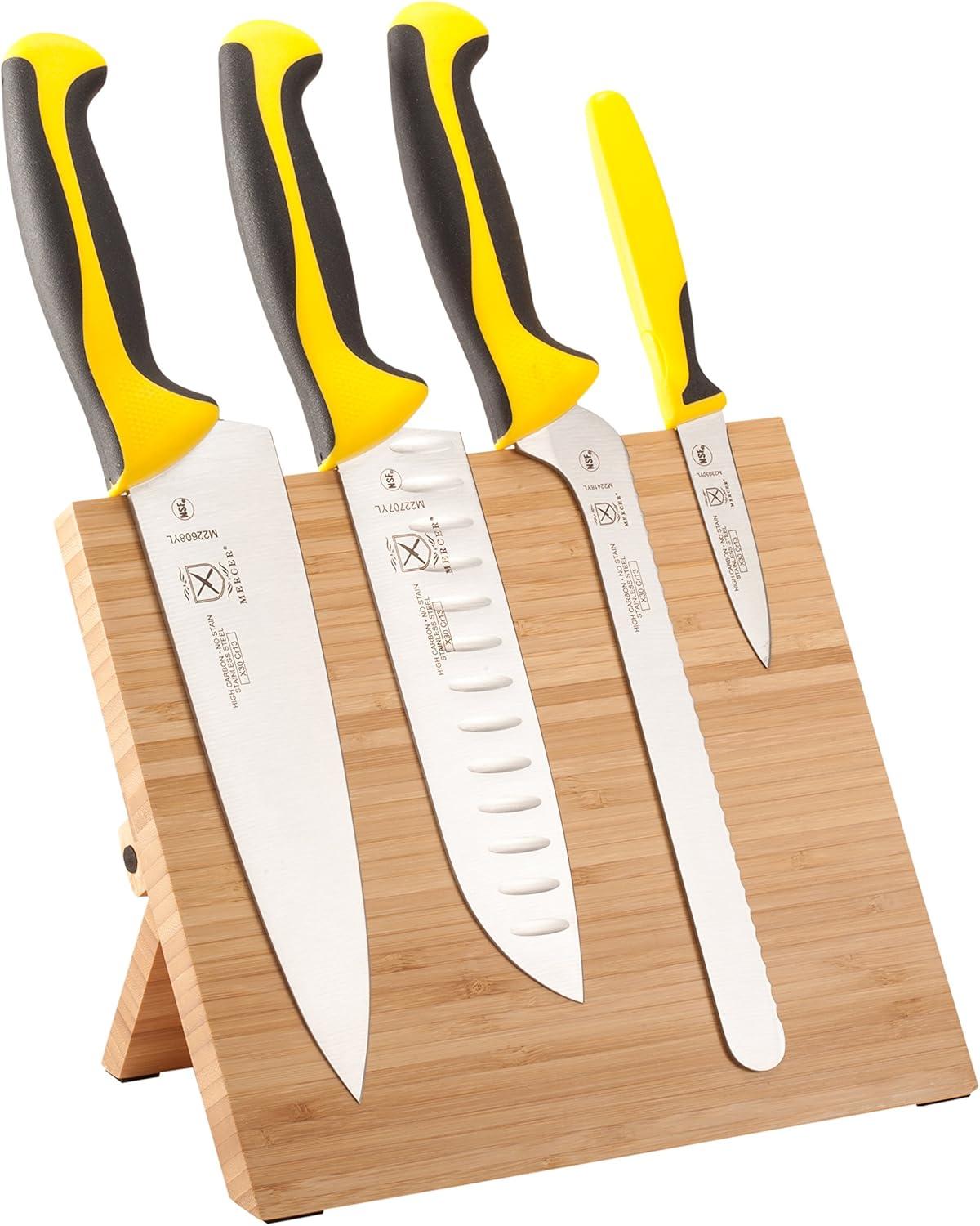 image:imageMercer Culinary Millennia 5Piece Magnetic Board Set Rubberwood White HandlesYellow Handles
