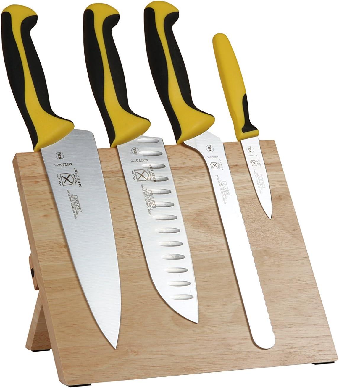 image:imageMercer Culinary Millennia 5Piece Magnetic Board Set Rubberwood White HandlesYellow Handles