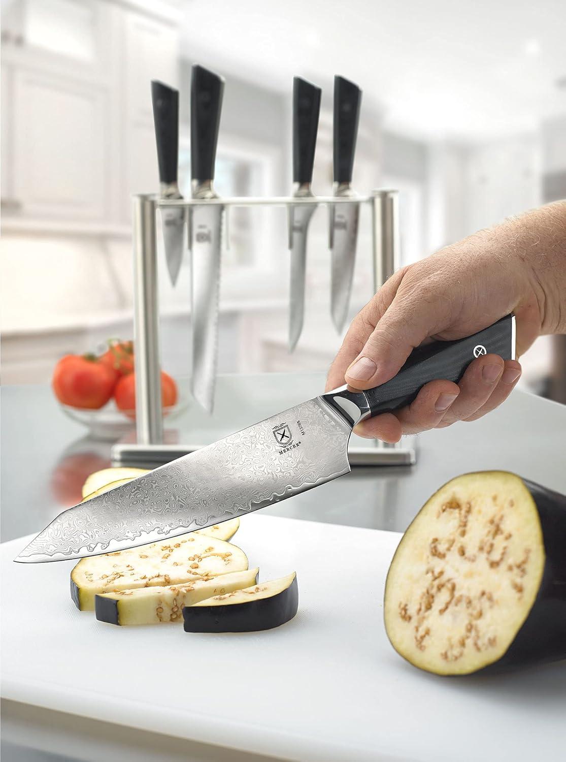image:imageMercer Culinary Premium Grade Super Steel 6Piece Knife Set with GlassWood Block Stand G10 Handles6 Piece Knife Set with Glass Block Stand