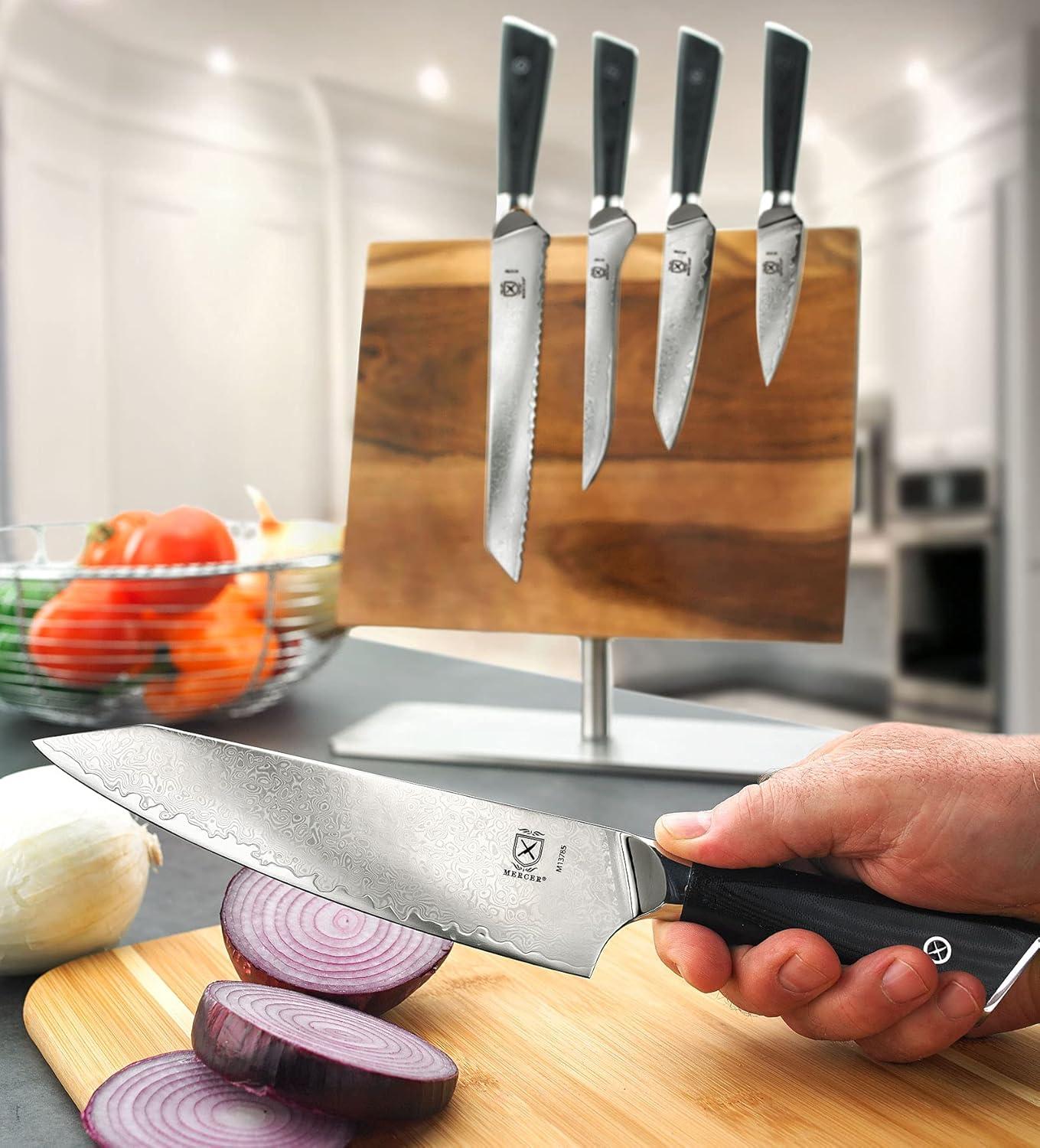image:imageMercer Culinary Premium Grade Super Steel 6Piece Knife Set with GlassWood Block Stand G10 Handles6 Piece Knife Set with Magnetic Stand