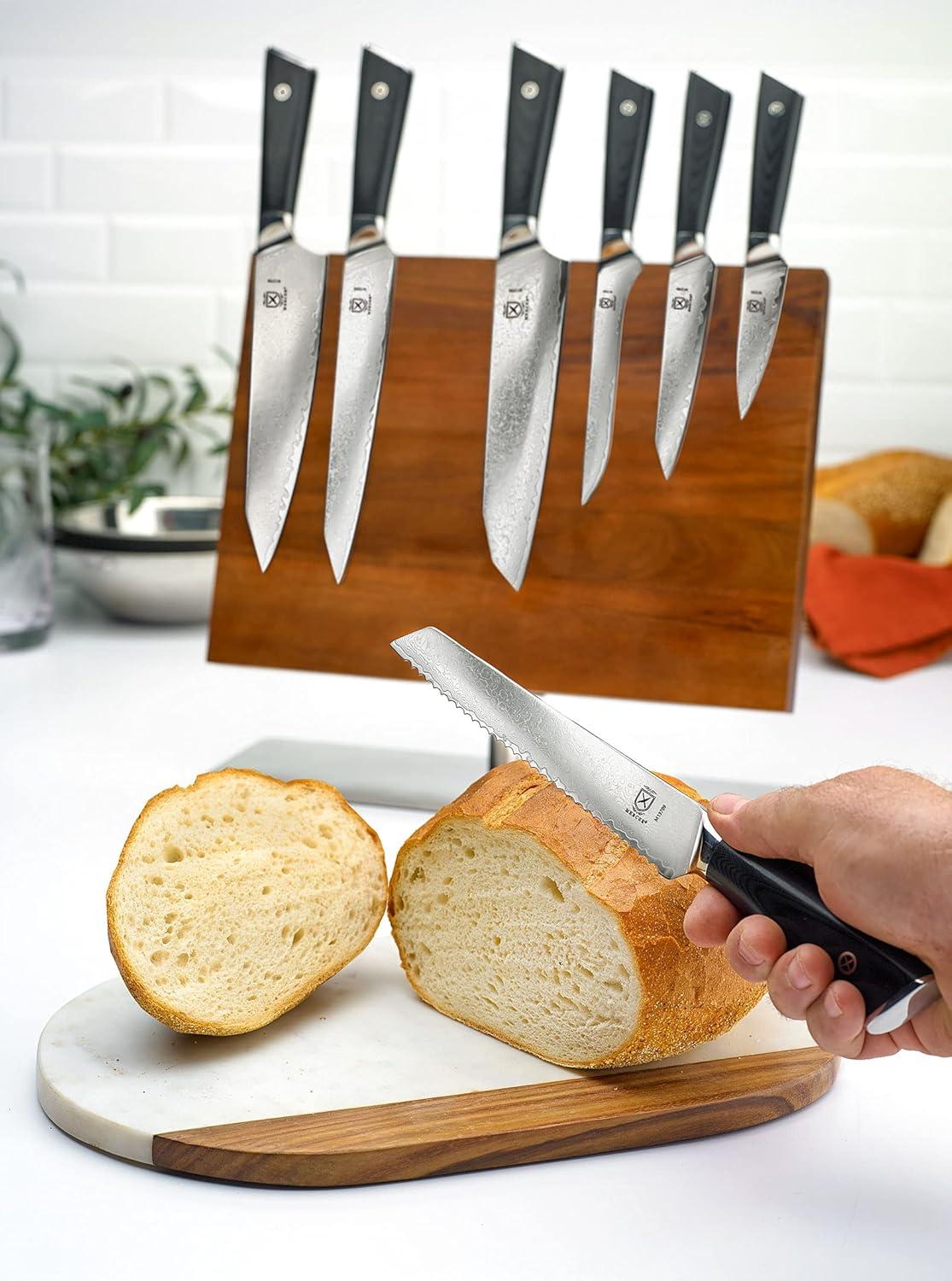image:imageMercer Culinary Premium Grade Super Steel 6Piece Knife Set with GlassWood Block Stand G10 Handles8 Piece Knife Set with Magnetic Stand