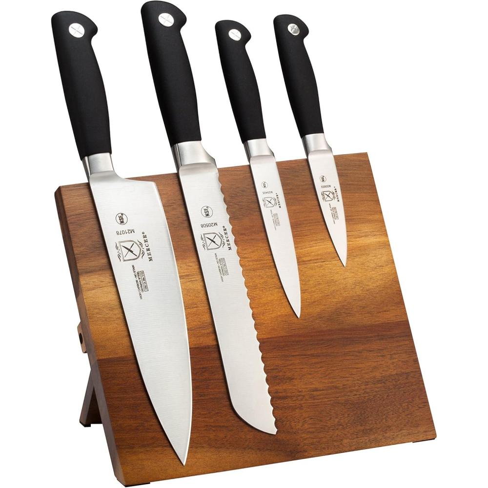 image:imageMercer Culinary Genesis 5Piece Magnetic Board Set RubberwoodBlackAcacia