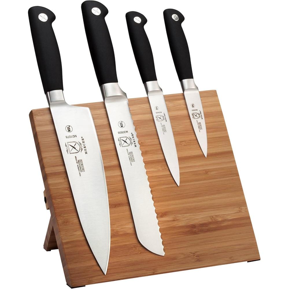 image:imageMercer Culinary Genesis 5Piece Magnetic Board Set RubberwoodBlackBamboo