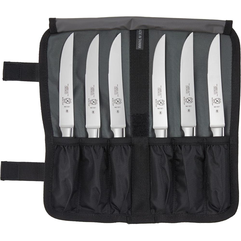 image:imageMercer Culinary Genesis 7Piece Forged Steak Knife Set SteelBlackForged Steak Knife Set 7Piece